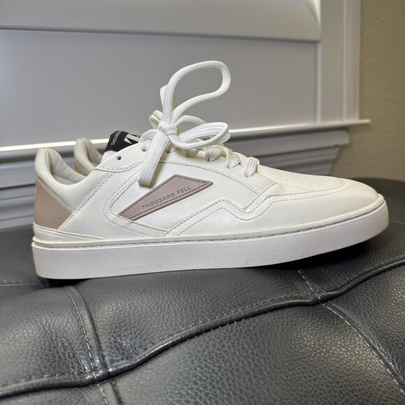 NWOT Thousand Fell Women’s White Laced Court Sneakers Size 7 - Picture 2 of 8
